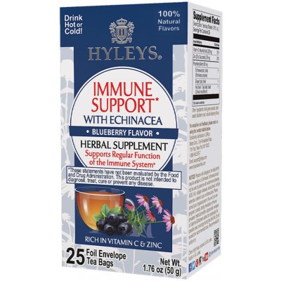 Hyleys Immune support with echinacea herbal supplement blueberry 25 sáčků – Zboží Mobilmania