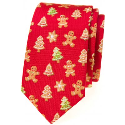 Avantgard Vánoční kravata Slim Lux 571-19101 červená/perníček – Zboží Mobilmania