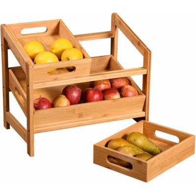 Bambusový KUCHYŇSKÝ REGAL vytahovací tácky x3 – Zboží Dáma