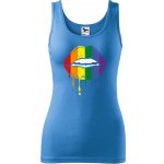 Dobrý Triko dámské tílko s potiskem Pride ústa Azurově modrá – Zboží Dáma