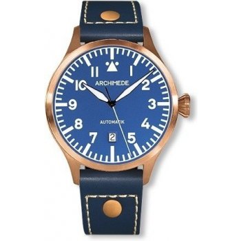 Archimede Pilot 42D Bronze BL modrý řemen