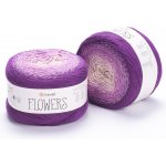 Yarn Art příze Flowers 290 krémová, variace fialové – Zboží Mobilmania