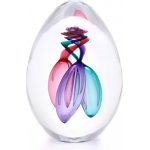 Artcristal Bohemia Skleněné těžítko vajíčko 06, Růžová / Tyrkysová / Ametyst, 7 cm | České sklo z rodinné sklárny – Sleviste.cz