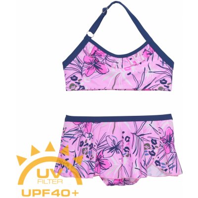 Color Kids-Bikini W. Skirt - Aop Dívčí plavky begonia pink