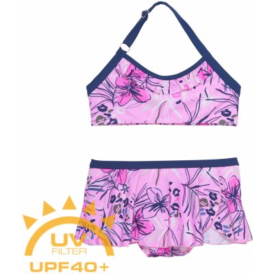 Color Kids-Bikini W. Skirt - Aop Dívčí plavky begonia pink – Sleviste.cz