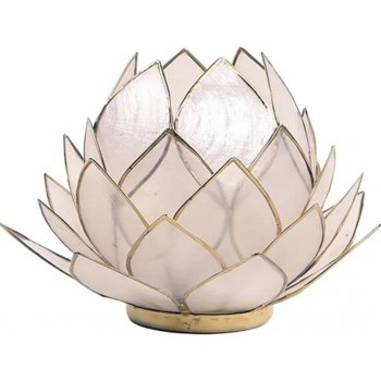 Mani Bhadra Svícen - lotosový květ - bílý - velký kulatý