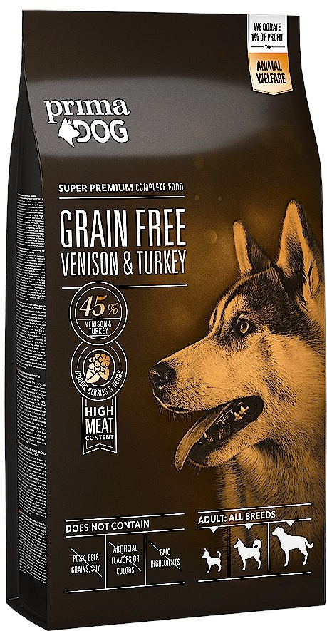 Prima Dog Adult All Breeds Venison & Turkey Grain Free 10 kg