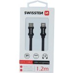 Swissten 71525202 USB 2.0, zástrčka C - zástrčka Lightning, opletený, 1,2m, šedý – Zboží Mobilmania