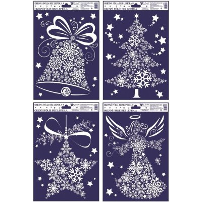 Okenní folie s glitrem obrázky z vloček 27x20cm – Zboží Mobilmania