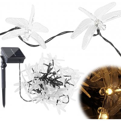 KIK KX4968 Solární zahradní osvětlení vážky 6,5 m 30LED teplá bílá – Zboží Mobilmania