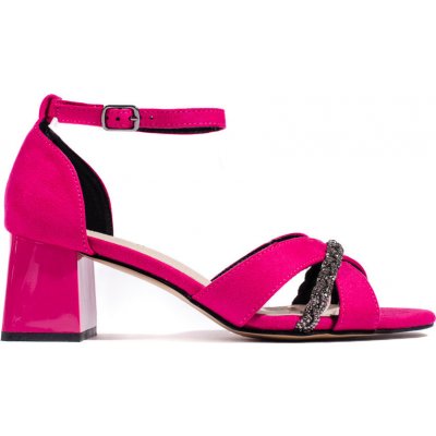 GOODIN Tmavě růžové semišové sandály na sloupku gd-fl1136fu – Zboží Mobilmania