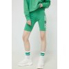 Dámské šortky Tommy Jeans dámské kraťasy s aplikací high waist zelená