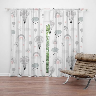 Sablio Závěs Malované horkovzdušné balony: 2ks 140x250cm – Hledejceny.cz