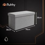 Ruhhy 26131 Taburet s úložným prostorem 76 × 38 × 38 cm, šedý – Sleviste.cz
