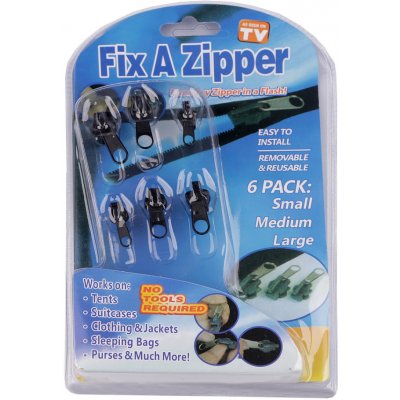 Sada náhradních jezdců k rychlé opravě zipů Varianta: černá, Balení: 1 karta – Zboží Dáma