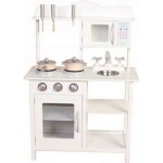 Eco Toys Dřevěná kuchyňka s příslušenstvím 85 x 60 x 30 cm bílá – Zboží Mobilmania