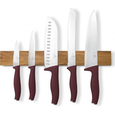 Berlinger Haus Sada nožů s magnetickým držákem z akátového dřeva 6 ks Leonardo Collection – Zboží Mobilmania