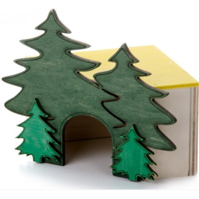 JK Animals Domek les rohový pro králíky 19,5 x 19,5 x 19 cm – Zboží Mobilmania