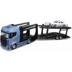 Bburago Kamion Multicar Carrier Scania 770S Blue + Porsche Macan 1:43 – Hledejceny.cz