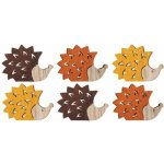 Ježci dřevění 4 x 3 cm mix barev, 12 ks (42008) – Hledejceny.cz