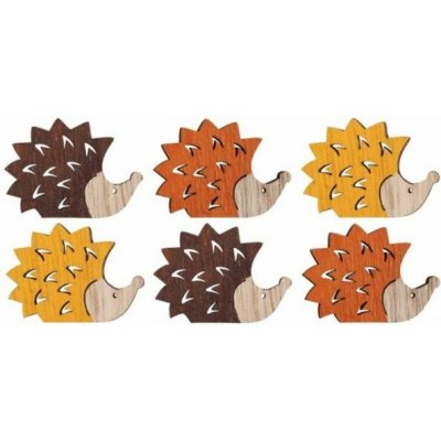 Ježci dřevění 4 x 3 cm mix barev, 12 ks (42008) – Hledejceny.cz