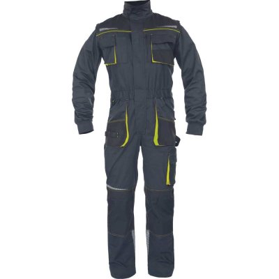 Cerva EMERTON Stretch Odolná strečová kombinéza černá/žlutá – Zboží Dáma