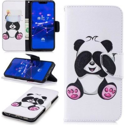 Pouzdro Patty PU kožené flipové se stojánkem Huawei Mate 20 Lite - roztomilá panda