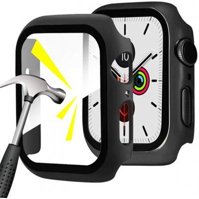 AppleMix Tvrzené sklo + rámeček pro Apple Watch 38mm Series 1 / 2 / 3 - černý