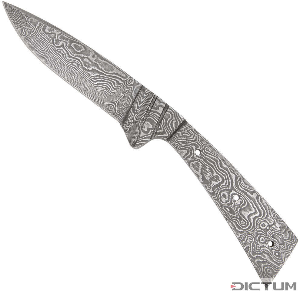 Dictum Čepel na výrobu nože Full Tang Blade Blank Random Damascus 90 mm