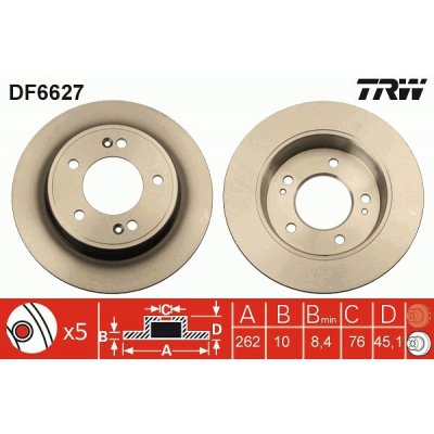 Brzdový kotouč TRW DF6627 | Zboží Auto