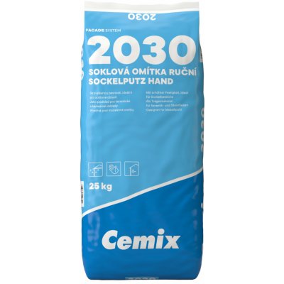 Cemix 2030 Soklová omítka ruční, zrno 2,0 mm, 25 kg – Sleviste.cz