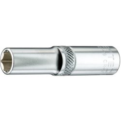 Hlavice nástrčná 1/4" 13mm - 6-hran prodloužená, HEYTEC