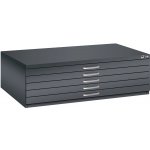 C+P Výkresová skříň na mapy, plány a výkresy 7200, 1350 x 960 x 420 mm, černošedá – Zboží Dáma