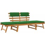 VidaXL Zahradní lavice s polštářky 2-v-1 190 cm masivní akácie – Zboží Dáma VidaXL Zahradní lavice s polštářky 2-v-1 190 cm masivní akácie – Zboží Dáma
