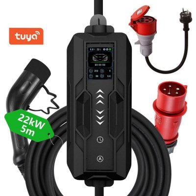 IMMAX NSE003 22kW 3fázová max. 32A výstup IEC 62196 Typ 2 adaptér CEE na Schuko 1 fáze 5m | Zboží Auto