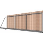 Samonosná posuvná brána ECO - univerzální, pro vlastní výplň Povrchová úprava: Bez povrchové úpravy, Rozměry průjezdu (š. x v.): 420x150cm – Zboží Mobilmania