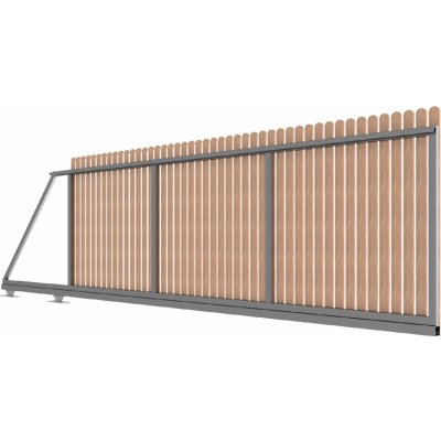 Samonosná posuvná brána ECO - univerzální, pro vlastní výplň Povrchová úprava: Bez povrchové úpravy, Rozměry průjezdu (š. x v.): 420x150cm – Zboží Mobilmania