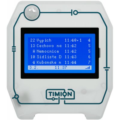 TIMION odjezdová tabule – stavebnice průhledná modré podsvícení, bílé písmo – Hledejceny.cz