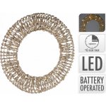 Harasim Kovový drátěný věnec s LED osvětlením zlatý 38 cm – Hledejceny.cz