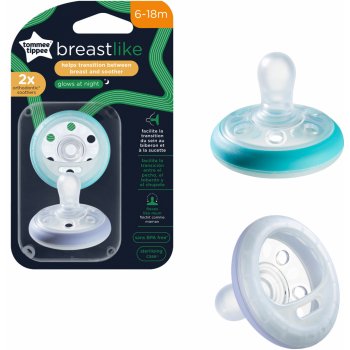 Tommee Tippee dudlík Breast like Night modrá 2 ks