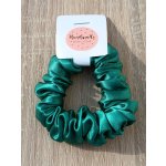Saténová scrunchie zelená malá (ručně šitá) – Zboží Mobilmania