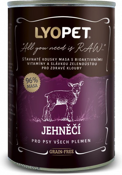 Lyopet Adult 96% Jehněčí maso 400 g