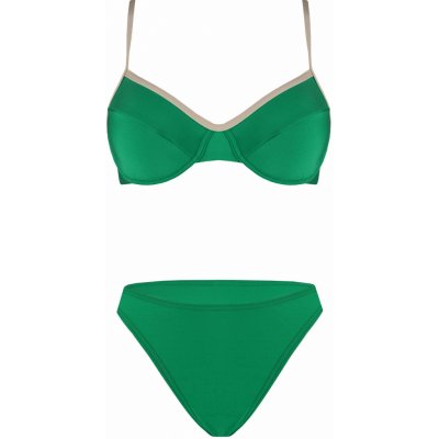 Nina dámské nevyztužené plavky s kosticemi zelená