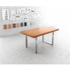 Jídelní stůl DELIFE Jídelní stůl Edge 160x90cm XL akácie přírodní nerezová ocel široká