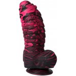 SuperLove Monster Dracarys Liquid Silicone Dildo Thick Red Black – Zboží Mobilmania
