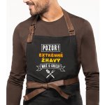 Kariban Zástěra na grilování Exclusive Pozor! Extrémně žhavý muž u grilu Černá Black – Hledejceny.cz