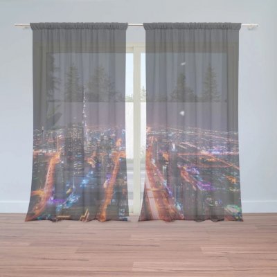 Sablio Záclony Rozsvícené město: 2ks 150x250cm – Hledejceny.cz