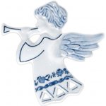 Cibulák Vánoční ozdoba anděl s trumpetou hladký 9,5 cm originální cibulákový porcelán Dubí cibulový 10632 – Hledejceny.cz