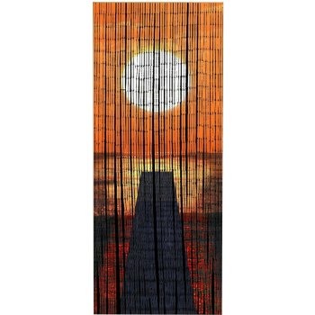 Maximex Oranžový bambusový závěs do dveří 200x90 cm Sunset - Maximex - oranžová
