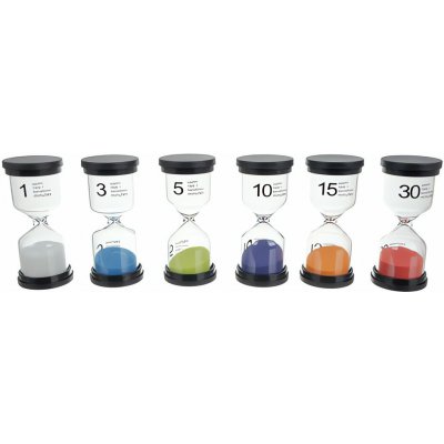 Kruzzel 25676 Sada přesýpacích hodin 6 ks, 3, 5, 10, 15 a 30 minut – Sleviste.cz